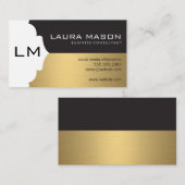 Zwarte Corporate Gold met Monogram Visitekaartje (Voorkant / Achterkant)