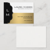 Zwarte Corporate Gold met Monogram Visitekaartje (Voorkant / Achterkant)