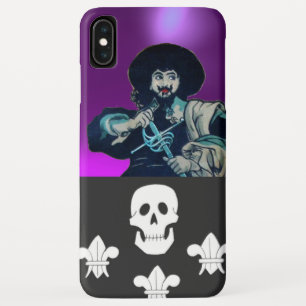 ZWARTE CORSAIR, SKULL EN FLEUR DE LIS Paars iPhone XS Max Hoesje