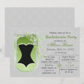 zwarte corset elegant bachelorette nodigt kaart (Voorkant / Achterkant)