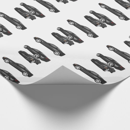 Zwarte corvette cadeaupapier (Hoek)