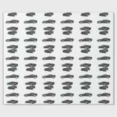 Zwarte corvette cadeaupapier (Vlak)