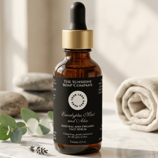 Zwarte Cosmetica Fleslabel met logo Etiket