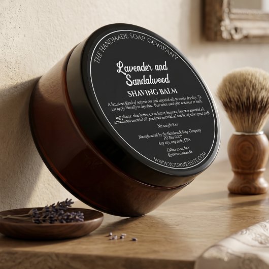 Zwarte Cosmetica Pot Label met Ingredienten