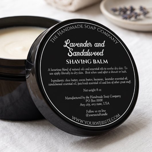 Zwarte Cosmetica Pot Label met Ingredienten