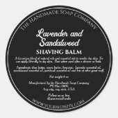 Zwarte Cosmetica Pot Label met Ingredienten (Voorkant)