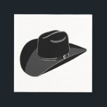Zwarte country cowboyhoed  servetten<br><div class="desc">Vier het oude westen met een zwarte country cowboyhoed servet. Geweldig voor tailgaten,  barbecue en picknick.</div>