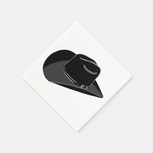 Zwarte country cowboyhoed servetten (Hoek)