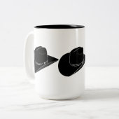 Zwarte cowboy pet koffie mok (Voorkant links)