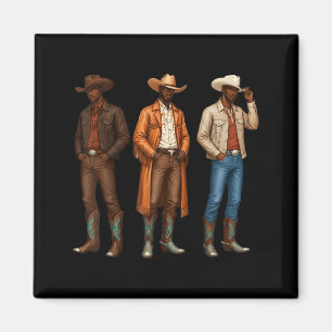 Zwarte Cowboy Western Rodeo Melanine Erfgoed Texas Magneet