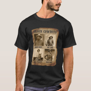 Zwarte Cowboy Western Rodeo Melanine Zwarte Geschi T-shirt