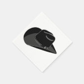 Zwarte cowboyhoed uit de country  servetten (Hoek)