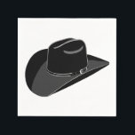 Zwarte cowboyhoed uit het platteland  servetten<br><div class="desc">Vier het oude westen met een zwarte cowboy servet uit de country. Geweldig voor tailgating,  barbecue en picknick.</div>