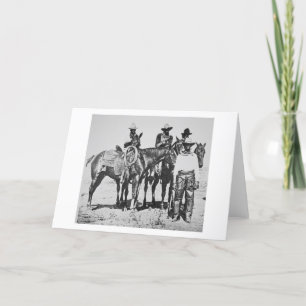 Zwarte Cowboys in Bonham, Texas, c.1890 (foto b/w) Kaart