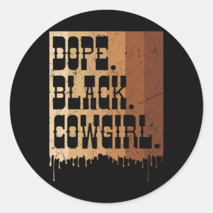 Zwarte Cowgirl Drugs Melanine Zwarte Afrikaanse Ro Ronde Sticker