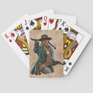 Zwarte cowgirl pokerkaarten