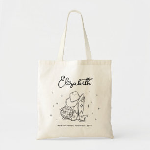 Zwarte Cowgirl vrijgezellenfeest Bruidsmeisje van Tote Bag