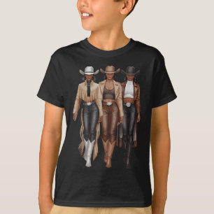 Zwarte Cowgirl Western Rodeo Melanine Cowgirl T-shirt