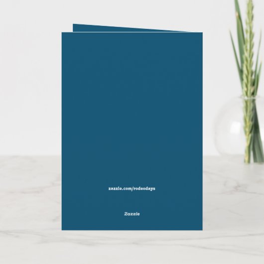 Zwarte Cowgirl Winterlandschap Paard Prettig Kerst Feestdagen Kaart (Achterkant)