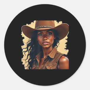 Zwarte Cowgirls Melanin Vrouwen Western Rodeo Texa Ronde Sticker