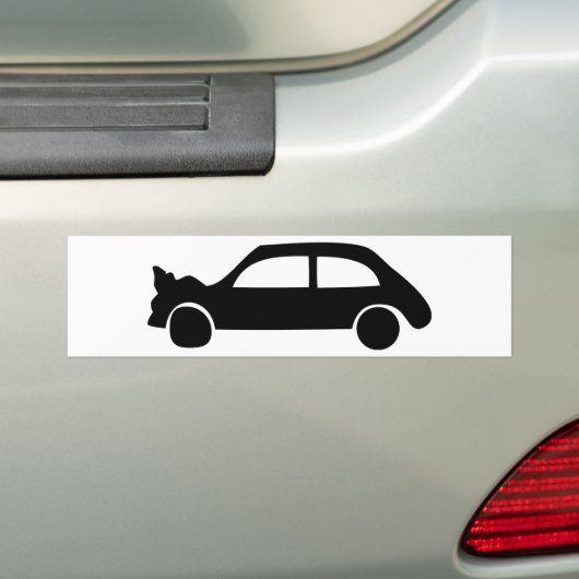 zwarte crashwagen bumpersticker (Op auto)