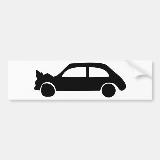 zwarte crashwagen bumpersticker (Voorkant)