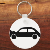 zwarte crashwagen sleutelhanger (Voorkant)