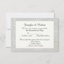  zwarte Cream Diamond Weddenrenkaart RSVP Kaartje