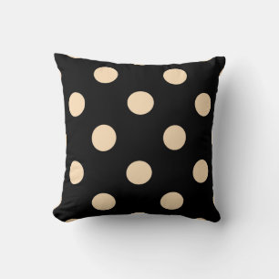 Zwarte Cream Polka Dots Omkeerbaar Sierkussen