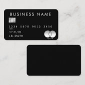 Zwarte creditcard visitekaartje (Voorkant / Achterkant)