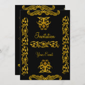 Zwarte Creëer uw gebeurtenisuitnodiging Kaart (Voorkant / Achterkant)