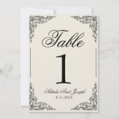 Zwarte Crème Boho Bloemige Trouwtafel Nummer Kaart (Achterkant)