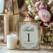 Zwarte Crème Boho Bloemige Trouwtafel Nummer