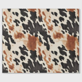 Zwarte Crème Bruine Koeienhuid Trouw Cadeaupapier (Vlak)