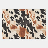 Zwarte Crème Bruine Koeienhuid Trouw Inpakpapier Vel (Voorkant)