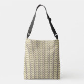 ZWARTE CRÈME GEBREIDE Schoudertas Crossbody Tas (Achterkant)