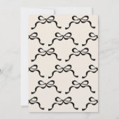 Zwarte Crème LINTEN & Bogen Foto bruiloft Save The Date (Achterkant)