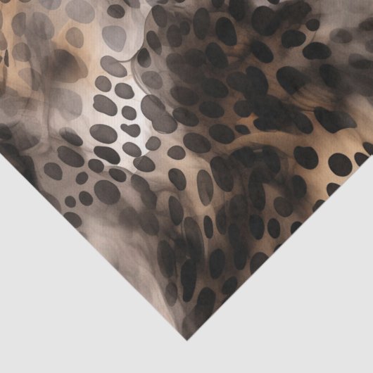 Zwarte Crème Luipaard Dieren Bruidsdouche Tissuepapier (Detail)