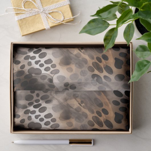 Zwarte Crème Luipaard Dieren Bruidsdouche Tissuepapier (Geschenk)