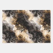 Zwarte Crème Luipaard Dieren Bruiloft Inpakpapier Vel (Voorkant 2)