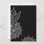 zwarte crème Mehndi Henna Moslim bruiloft Kaart (Achterkant)