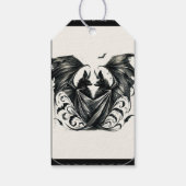 Zwarte Crème Zilver Gotische Liefde Vleermuizen Br Cadeaulabel (Achterkant)