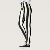 Zwarte, crèmestrepen met grijs leggings (Links)