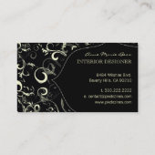 Zwarte crèmezwellen visitekaartjes (Achterkant)