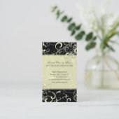 Zwarte crèmezwellen visitekaartjes (Staand voorkant)