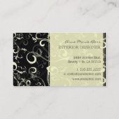 Zwarte crèmezwellen visitekaartjes (Achterkant)