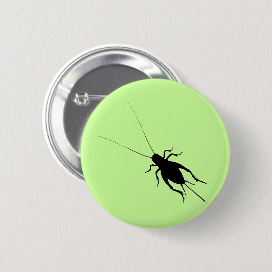 Zwarte cricket ronde button 5,7 cm (Voorkant /achterkant)