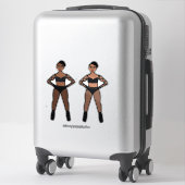 Zwarte Criss Cross Dansers Sticker (Koffer)