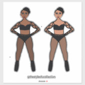 Zwarte Criss Cross Dansers Sticker (Vel)