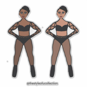 Zwarte Criss Cross Dansers Sticker